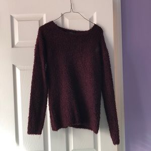 Burgundy Fuzzy Sweater